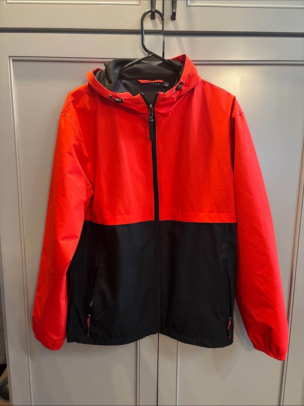 Mens PGA Tour Red/black Hooded Windbreaker Jacket M